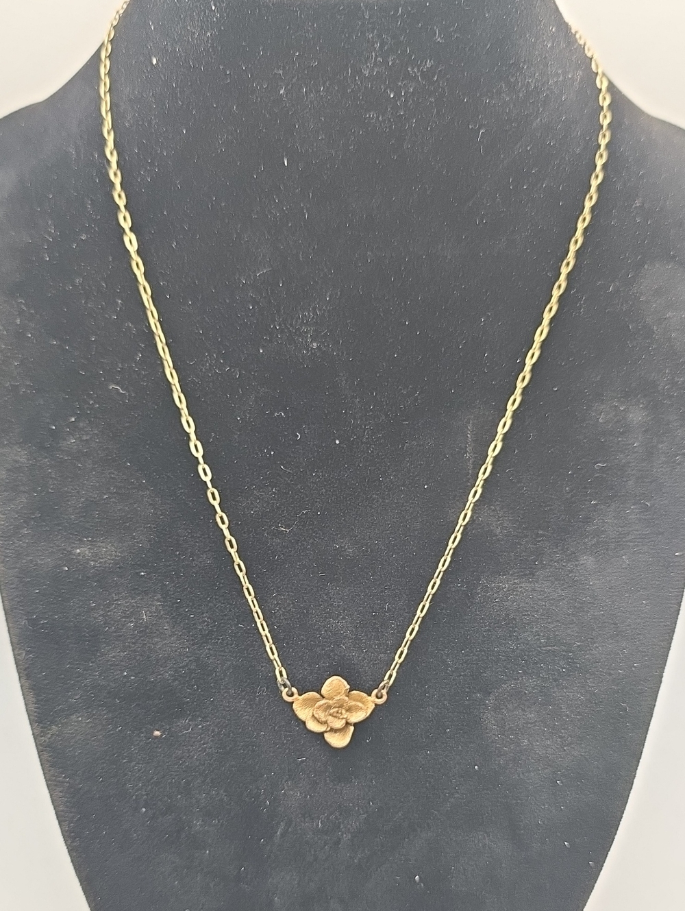 Michael Michaud Silver Seasons Gold Hydrengea Flower Pendant Necklace